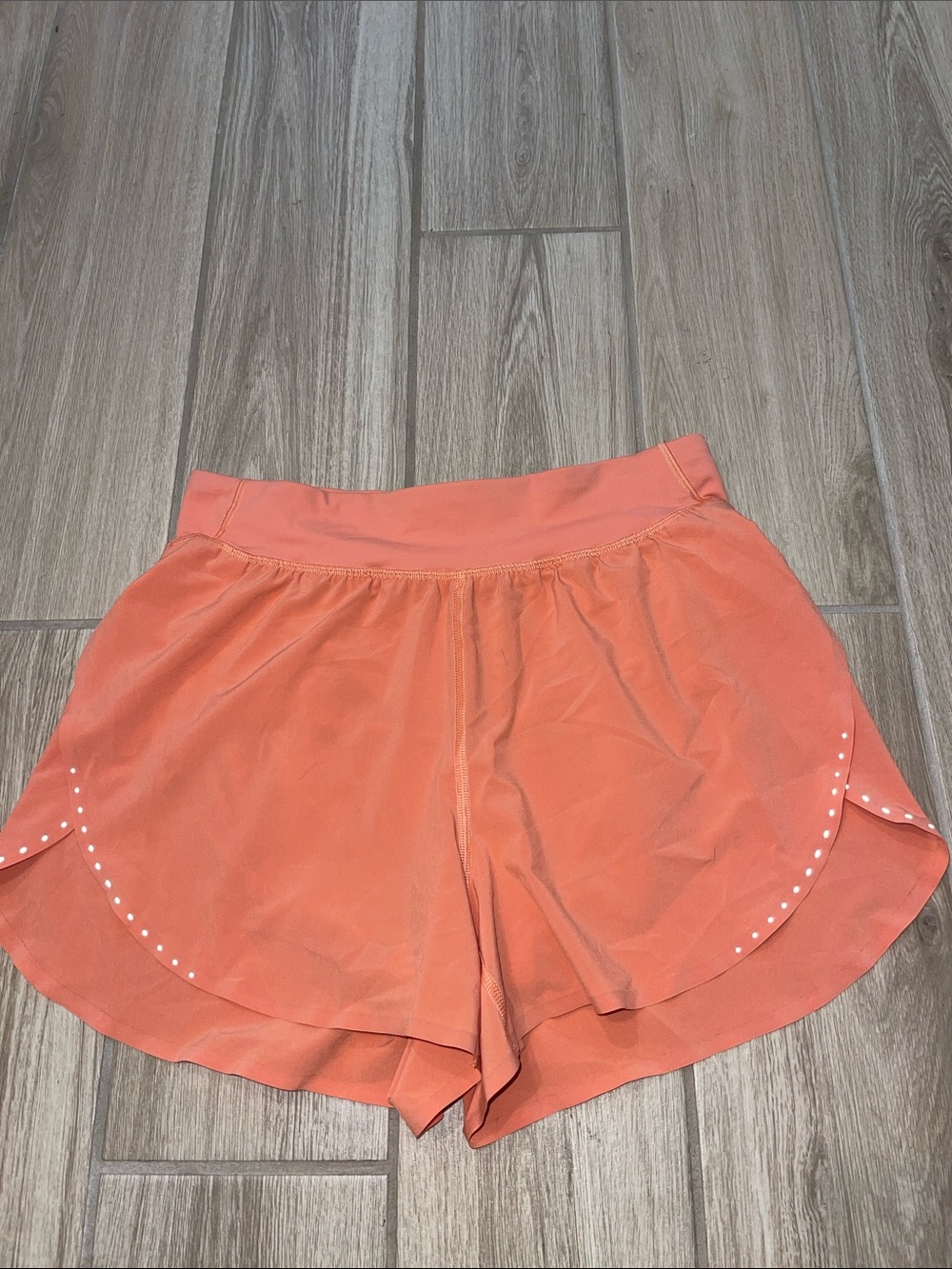 Lululemon Fast And Free High Rise Reflective Shorts 3" Coral Kiss Sz 6